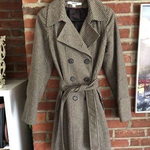 DKNY Plaid Pea Coat